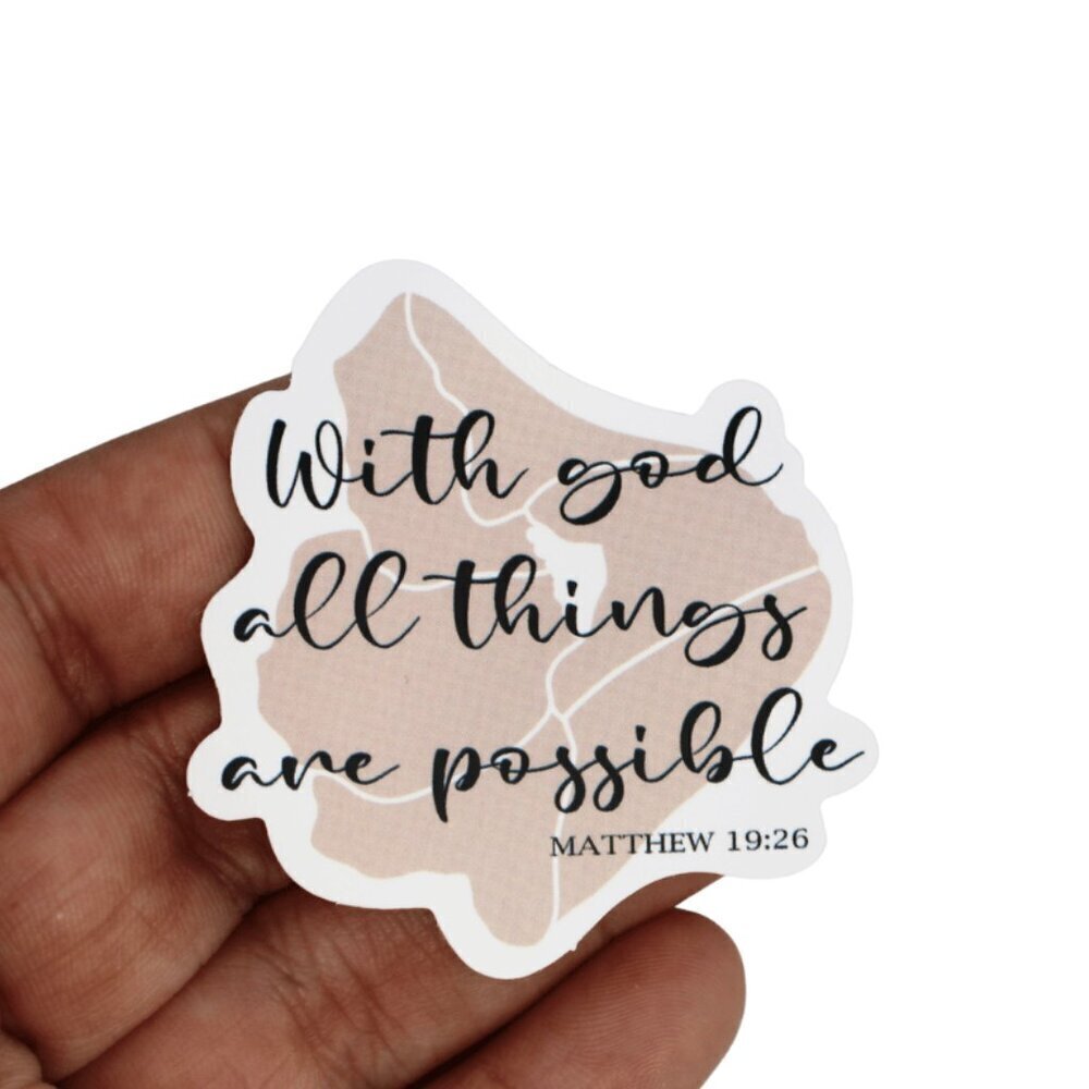 Sticker Bundles 12x$6 Religious Christian Bible Verse Mathew 19:26